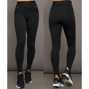 NWT MICHI Ascent Wrap High Waisted Criss-Cross Waist Leggings Black Women's S